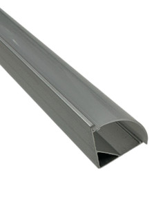 Profilé d'angle LED en métal anodisé LIBA0433MM de 2 m, avec revêtement satiné et accessoires. 2